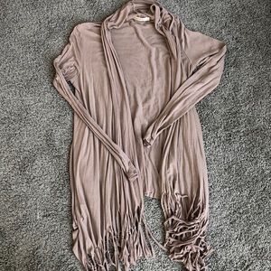 Tan fringe sweater